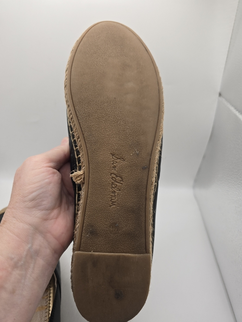 Sam Edleman Leather Black Espadrille Jute Details Flats/shoes. Ladies 9.5M - Picture 8 of 12
